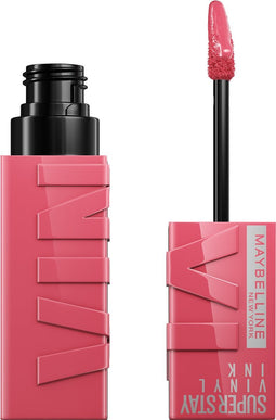 Maybelline New York SuperStay Vinyl Ink Longwear Liquid Lipstick - 145 Rogue - vloeibare lippenstift - voor een schitterende glans en intense kleur - blijft tot wel 16 uur zitten - geeft niet af - roze