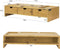 SoBuy BBF03-N - Monitorstandaard - Houten bureau-organizer met 3 lades - Natuur