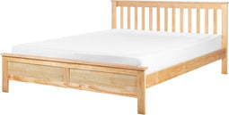 MAYENNE - Tweepersoonsbed - Lichtbruin - 140 x 200 cm - Dennenhout