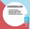Mayim Motivatie Waterfles - Rood en Blauw - 1 Liter - Drinkfles met tijdsmarkering