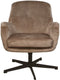 HSM Collection-Draaifauteuil Cleveland-75x73x88-Lever/Zwart-Stof/Metaal