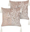 MAZZAELLA - Sierkussen set van 2 - Taupe - 45 x 45 cm - Fluweel