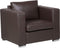 Fauteuil HELSINKI Leer Donkerbruin