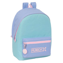 Rugtas voor Laptop en Tablet met USB Uitgang Munich Mellow Blauw Roze Celeste