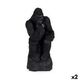 Decoratieve figuren Gorilla Zwart 20 x 45 x 20 cm (2 Stuks)