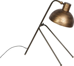 PTMD Nyma zwarte metalen bureaulamp goud - 57x25x61 - Zwart en Goud