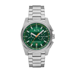 Armani Exchange AX2862 - Polshorloge - Chronograaf - Matgroene wijzerplaat - Zilverkleurig