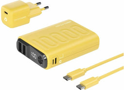 RealPower PB-10000 PD+ - Powerpack - 10.000 mAh - 20W USB-C - Geel