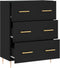 vidaXL - Dressoir - 69,5x34x90 - cm - bewerkt - hout - zwart