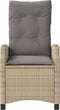 vidaXL - Tuinstoel - verstelbaar - met - kussens - poly - rattan - gemengd - beige