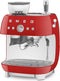 Smeg EGF03RDEU - Espressomachine met bonenmaler - 20 bar druk - Rood