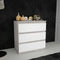 Ladekast CHELSEA 3 Laden - Kleur wit/licht beton - B 77,2 x D 42 x H 79,9 cm