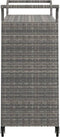 vidaXL - Serveerwagen - met - lade - 100x45x97 - cm - poly - rattan - grijs