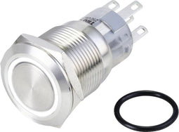 TRU COMPONENTS TC-10090956 LAS1-AGQ-11ZE/W/24V/S Vandalismebestendige druktoets 250 V/AC 3 A 1x aan/aan Continu Wit IP6