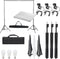 vidaXL - Fotostudioset - met - verlichtingsset - en - achtergrond