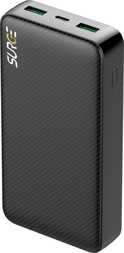 Surge Powerbank 20.000mAh - 22.5W Quick Charge 4.0 - 3 apparaten tegelijk opladen - Zwart - 14,5 x 6