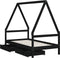 vidaXL - Kinderbedframe - met - lades - 80x160 - cm - massief - grenenhout - zwart