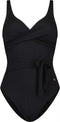 Beachlife Black Swirl - Dames Badpak - Ingebouwde mesh top - Maat 44 (Cupmaat B) - Zwart