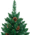vidaXL - Kerstboom - met - echt - hout - en - dennenappels - smal - 210 - cm - PVC - groen