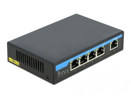 Delock Gigabit Ethernet Switch - 4x PoE 802.3af - 1x RJ45 Uplink - 60W totaal - 1 Gbps - 130x87x28mm