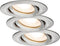 Paulmann Nova Plus - LED-Inbouwspots - Dimbaar - GU10 - Geborsteld staal (set van 3)