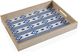 Dienblad Versa Manacor Blauw Hout MDF 30 x 5 x 45 cm