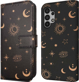 iMoshion Hoesje Geschikt voor Samsung Galaxy A32 (5G) Hoesje Met Pasjeshouder - iMoshion Design Bookcase smartphone - Zwart / Sky Black