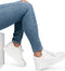 PS Poelman JANA Dames sneakers - Comfortabele hak 5 cm - Wit (42)