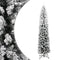 vidaXL - Kunstkerstboom - met - sneeuw - smal - 210 - cm - PVC - groen