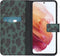 iMoshion Hoesje Geschikt voor Samsung Galaxy S21 Hoesje Met Pasjeshouder - iMoshion Design Softcase Bookcase - Meerkleurig / Green Leopard
