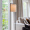 Atmooz - Vloerlamp Moyo - Staande Lamp - Stalamp - Woonkamer - Zwart en witte kap - Hoogte 150cm - Metaal