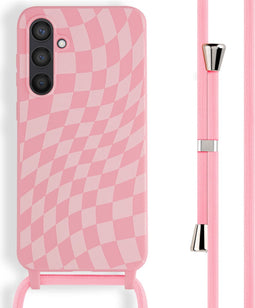 imoshion Hoesje Geschikt voor Samsung Galaxy S23 FE Hoesje Met Koord - imoshion Siliconen design hoesje met koord - Roze / Retro Pink