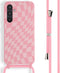 imoshion Hoesje Geschikt voor Samsung Galaxy S23 FE Hoesje Met Koord - imoshion Siliconen design hoesje met koord - Roze / Retro Pink