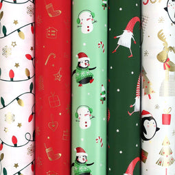 WINTERGLOW - Cadeaupapier - Set van 5 rollen 200 x 70 cm - Multikleur