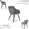 tectake® Eetkamerstoel Marilyn - Gestoffeerd - Ergonomisch - Grijs/zwart