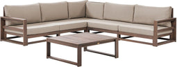 Beliani TIMOR - Loungeset - Donkere houtkleur - FSC® gecertificeerd acaciahout
