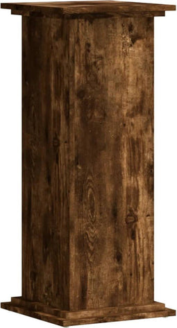 vidaXL - Plantenstandaard - 33x33x80 - cm - bewerkt - hout - gerookt - eikenkleurig