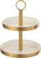 J-Line plateau 2 Niveaus Cake - taartplateau - metaal - wit/goud