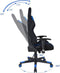 Gamestoel Thomas - bureaustoel racing gaming - stof bekleding - zwart blauw