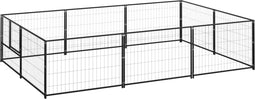 vidaXL - Hondenkennel - 6 - m² - staal - zwart