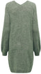 JDY JDYELANORA - Gebreide jurk - V-hals lange ballonmouwen - Maat XS