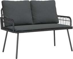 vidaXL - Tuinbank - Zwart - 114x64x78 - cm - Poly - Rattan