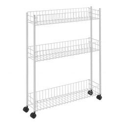 Metaltex - Keukentrolley op wieltjes - 3 Etages - Wit - 60x17x72,5 cm