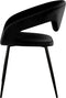 set van 6 Kick eetkamerstoel Lenn velvet - zwart