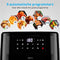 MEDION P10 XL heteluchtfriteuse (6,8 liter XXL frituurmand, 2.150 watt, twee roestvrijstalen verwarmingselementen, schudalarm, 9 automatische programma's, touch bedieningspaneel, LED-display)