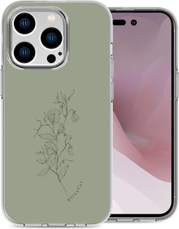 iMoshion Hoesje Geschikt voor iPhone 14 Pro Hoesje Siliconen - iMoshion Design hoesje - Groen / Floral Green