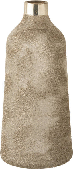 J-Line vaas Frosty Rond - glas - zilver - 49 cm hoog