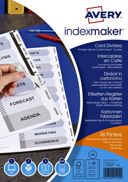 Avery - Tabbladen avery indexmaker a4 4r 10dlg | 10 stuks