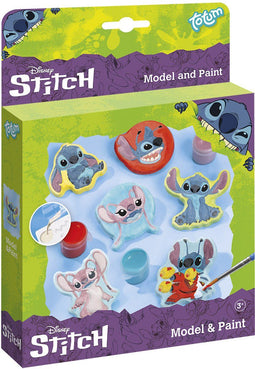 Totum Disney Stitch - Gipsfiguren maken en beschilderen - Inclusief 9 kleuren verf en gietvormen