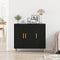 vidaXL - Sideboard - Zwart - Eiken - 90x34x80 - cm - Houtbewerkt